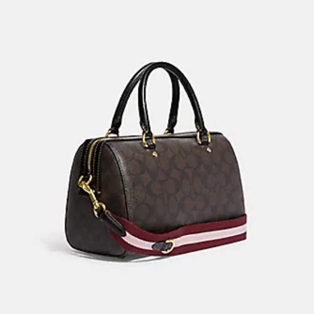 NWT!COACH ROWAN SATCHEL IN SIGNATURE CANVAS WITH SKI PATCHES (COACH CE592) - Picture 11 of 14